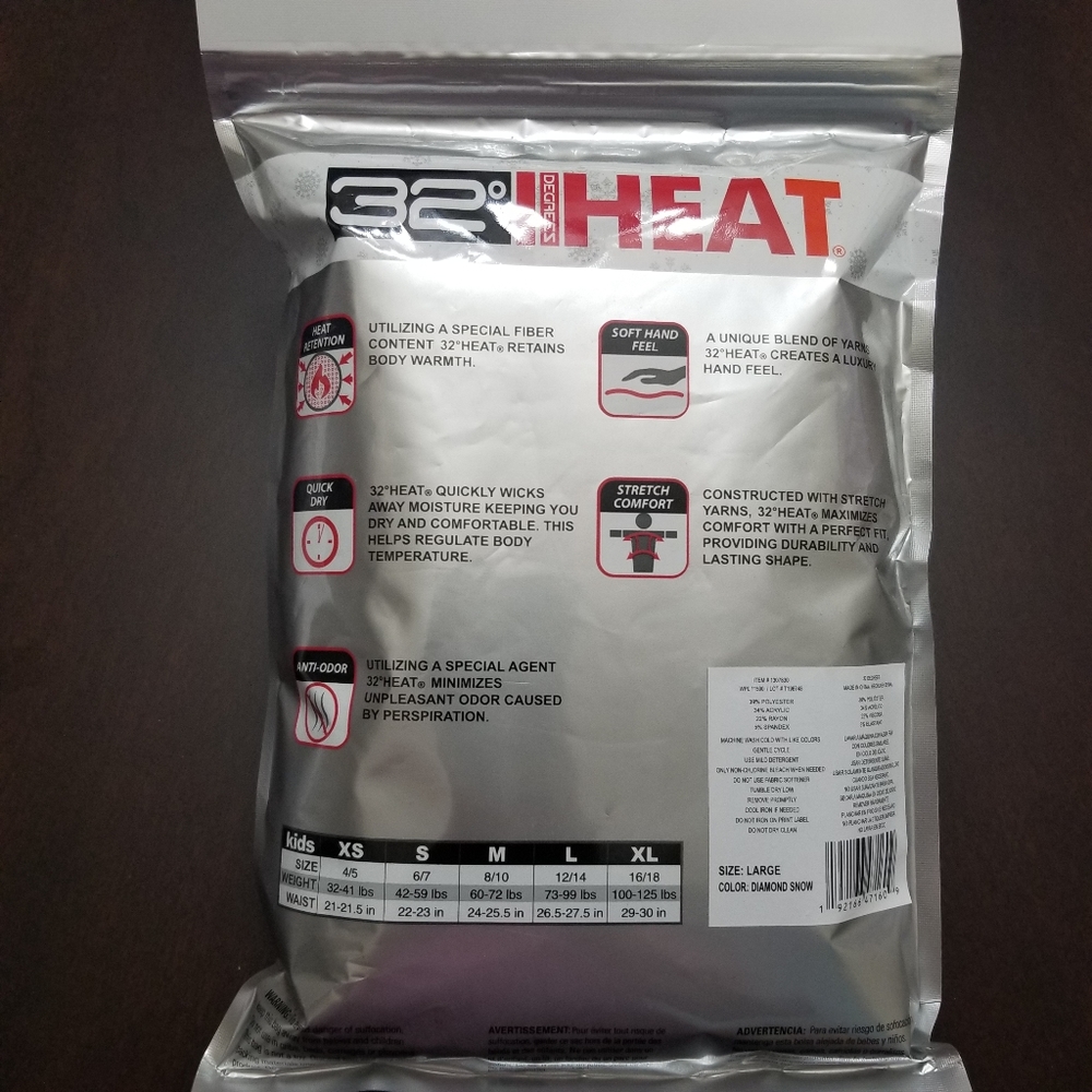 32° Degrees Heat Kids Base Layer Set Size Large - Picture 2 of 3